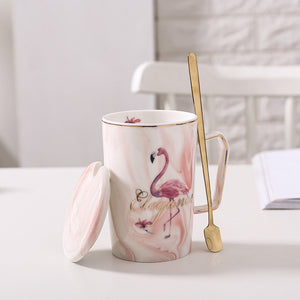 Gold flamingo mug